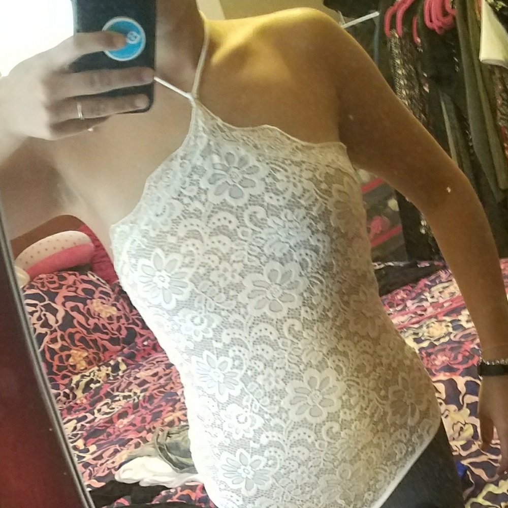 Beautiful white lace bodysuit